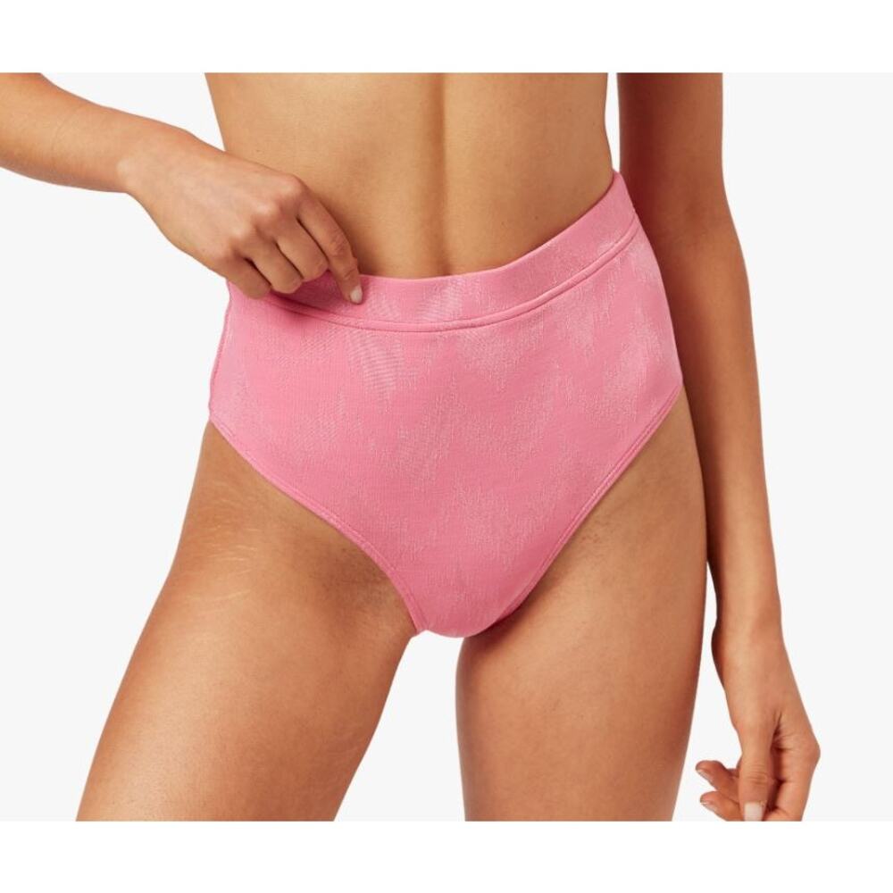 SOLID & STRIPED The Lilo Bikini Bottom in Zigzag Watermelon Pink